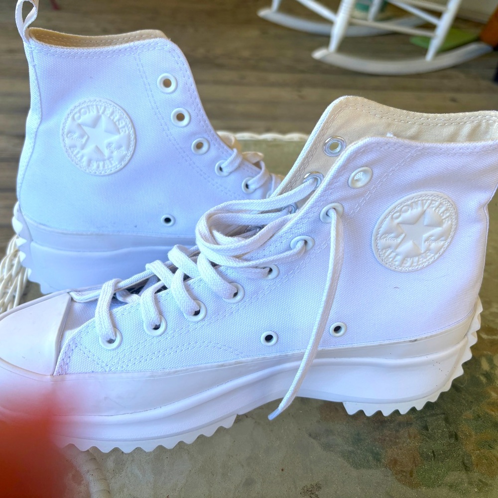 Converse Chuck Taylor High Top Lace Up Platform Sneakers White M 9 W 10.5 NEW!